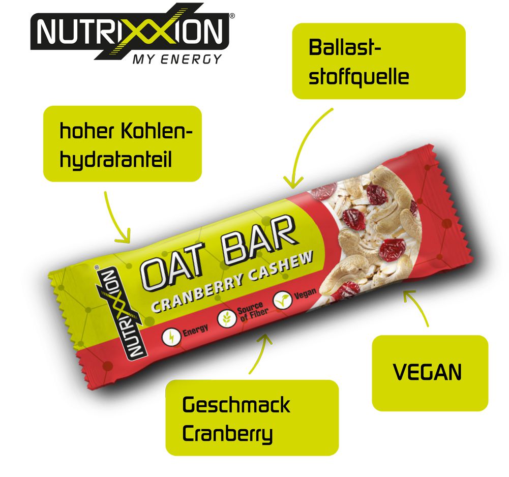 NUTRIXXION ENERGIERIEGEL CRANBERRY-CASHEW OAT BAR