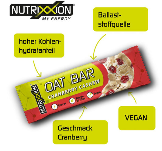 NUTRIXXION ENERGY BAR CRANBERRY-CASHEW OAT BAR