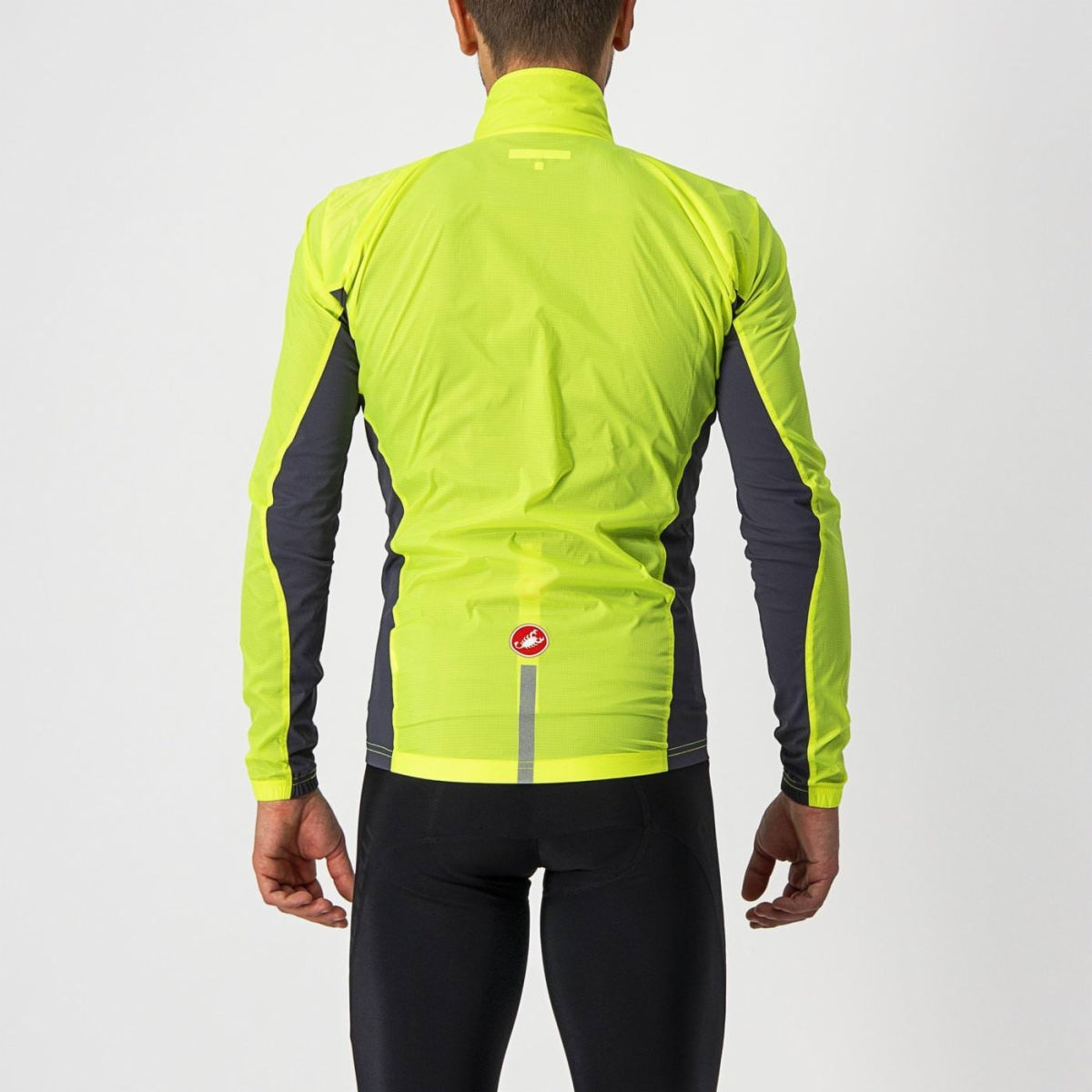 CASTELLI SQUADRA STRETCH JACKET YELLOW FLUO/DARK GRAY SIZE. L
