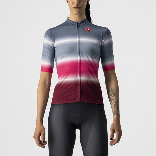CASTELLI DOLCE JERSEY W LIGHT STEEL BLUE/BORDEAUX SIZE. L